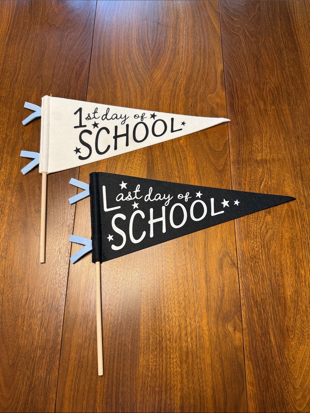 School Milestone Pennant Flags - Black & White